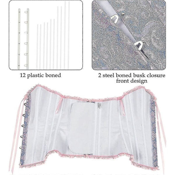 Szivyshi Kvinners Overbust Hjerteformet Snøring Plastbein Korsett Bustier Topp