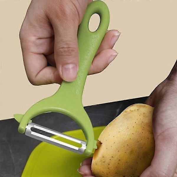 2 Stk. Grøntsagsskræller - Grøntsagsskræller i Rustfrit Stål - Kartoffelskræller, Køkkenskrællere Egnet til Kartofler, Æbler, Asparges og Anden Frugt