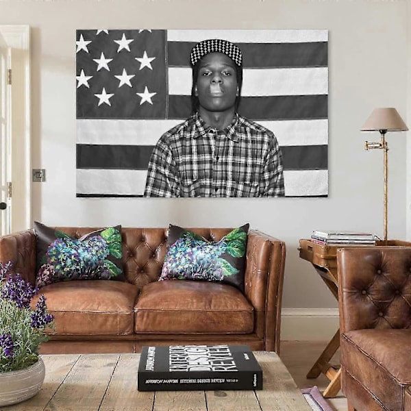A-AP Rocky ASAP Amerikansk Flagga Rap Rappare Motiverande Inspirerande Kontor Gym Vägg Sovsal Dekor 3x5ft Flagga Endast Sömnad