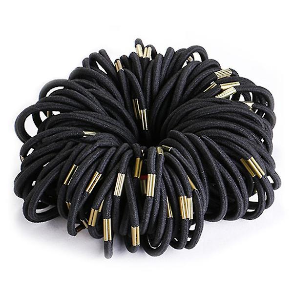 100 stk Sorte Elastiske Hårbånd Pige Kvinder Mode Hår Tilbehør Hår Scrunchie