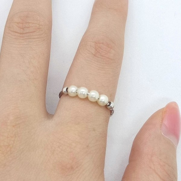 Ångestdämpande Ring Fidget Pärlring Kvinnor Män Snurrande Stress Ångestlindrande Ring