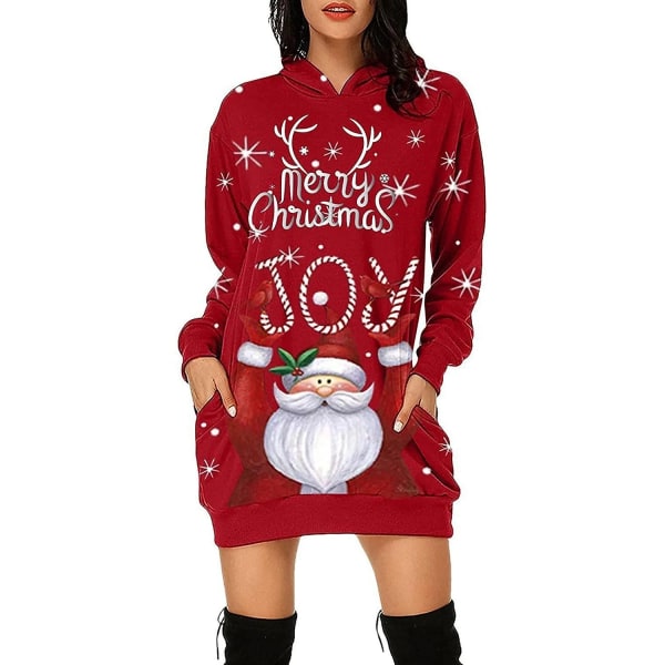 Christmas Elk Print Sweatershirts Mode Karneval Fest Kvinde Tøj Afslappet Sweater Kjole Sjovt Mønster Fest Dame Hættetrøjer style 5 5XL