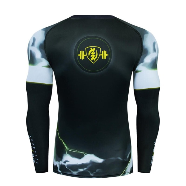 Herre Muay Thai Menn MMA Kickboksing Sportsdrakt BJJ Rashguard T-skjorter Rash Guard Fitness Treningsdrakt Boksedrakt Løpesett 47 Top 3XL