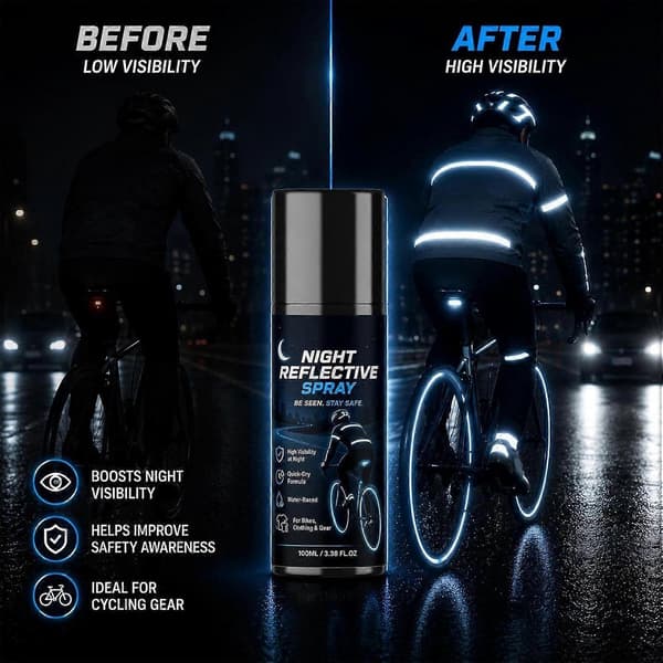 Nattreflekterande sprayfärg, hög synlighet, fluorescerande 100 ml | Långvarig säkerhetsreflekterande beläggning för kläder, cykel, utomhusutrustning 3pcs
