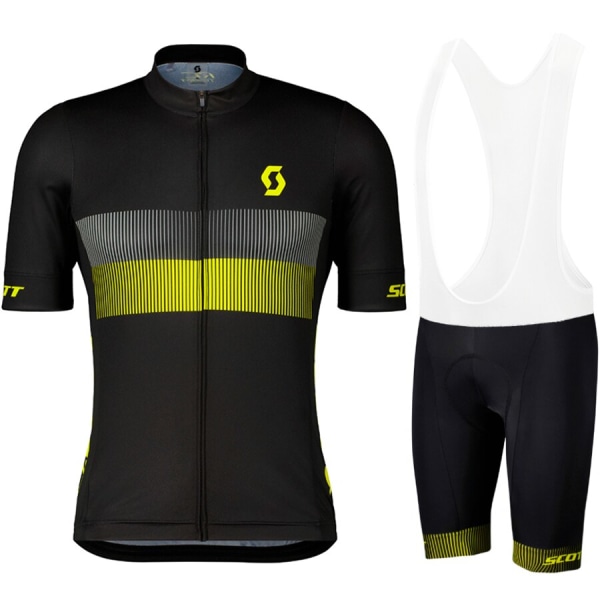 Scott Sykkeluniform for menn Mann Sommertrøyebukser Sportsklær Komplette klær Herresett Jakke Mtb Gel Bluse Shorts Yellow Asian size - 3XL