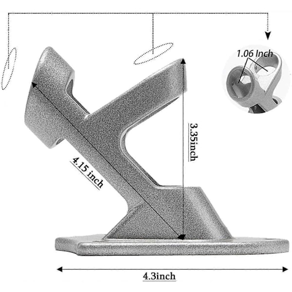 Flag Holder Beslag 2 Vinkel Aluminium Legering Flagstang Holder Vægmontering (sort) QYRoadWolf
