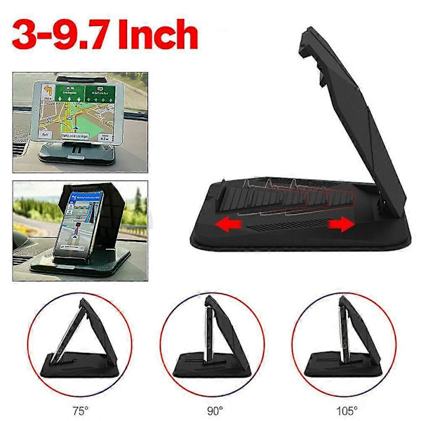 Biltelefonholder Dashbord Anti-skli GPS-feste Vugge Flat Panel Navigator Støtte Solbeskyttelse For 3.0-9.7 tommers Smarttelefon