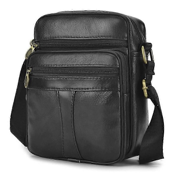 Herrar Liten Äkta Läder Handväska Axelväska Portfölj Business Messenger Ryggsäck Crossbody Casual Sling Herrgåva