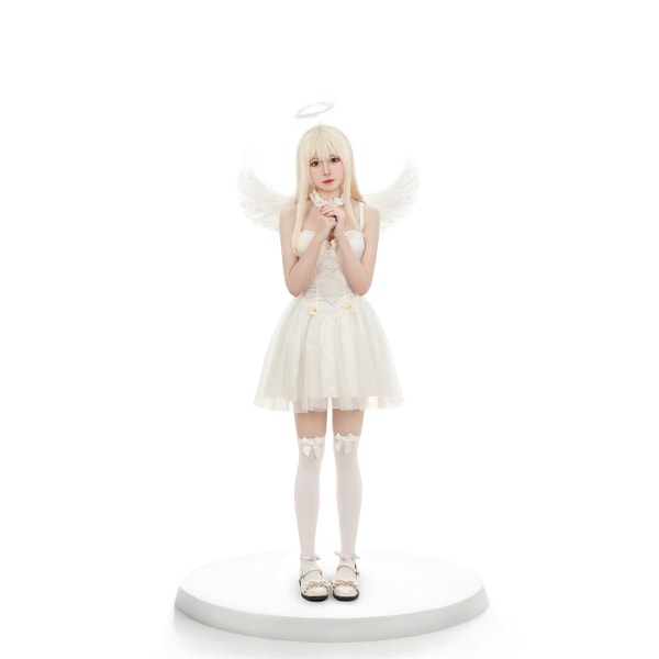 Nyt Halloween kostume COS anime hvid engel djævel spil uniform fest anime alf M