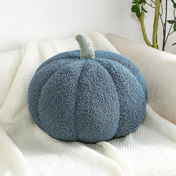 Fleece kurpitsanheittotyynyt Ultrapehmeä sherpa koristeellinen söpö 3d muotoinen tyyny Halloween Blue