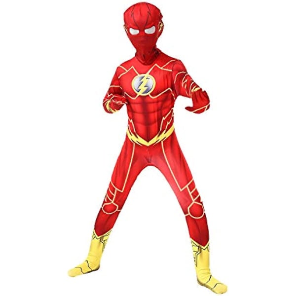 Halloween Justice League Superhelte Flash Cosplay Bodysuit kostumer til børn 180