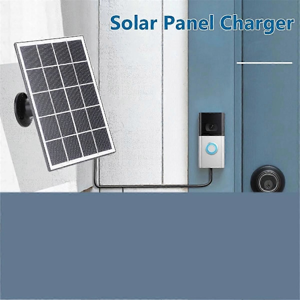 20W Solpanel Laddare för Ring Video Dörrklocka, Vit