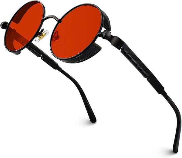 Retro Runde Sirkel Polariserte Steampunk Solbriller
