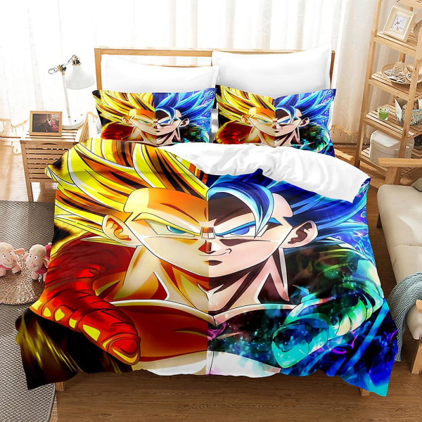 Dragon Ball 3d-trykt 2/3 stk Sengesett Dynetrekk Dynetrekk Putetrekk Barnegave Farge 2 228x228cm