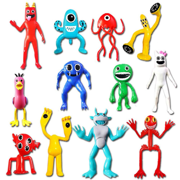 12 styk/sæt Bamban Have Monster Figur Legetøj PVC Model Mini Figur Sæt style 1