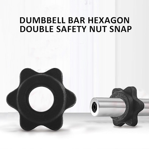 2 Par Dumbbell Hex-Muttrar, Hantelstavs Muttrar, Spinlock-Klämmor för Skivstänger Tränings Sport