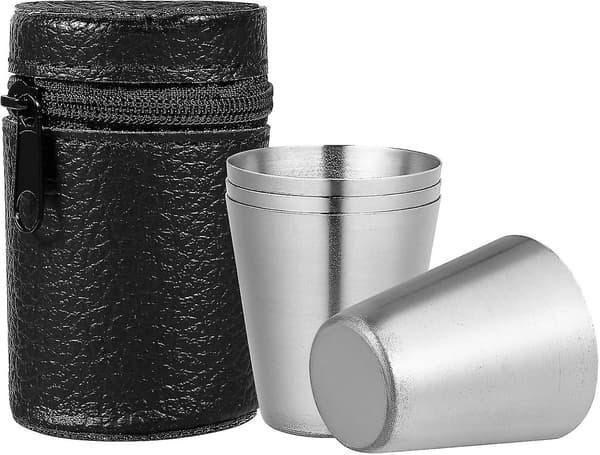 1 Sæt Rustfrit Stål Kopper Metal Drikkeglas Rustfrit Stål Shotglas Stabelbare Pint Kopper Til Hjemme Camping