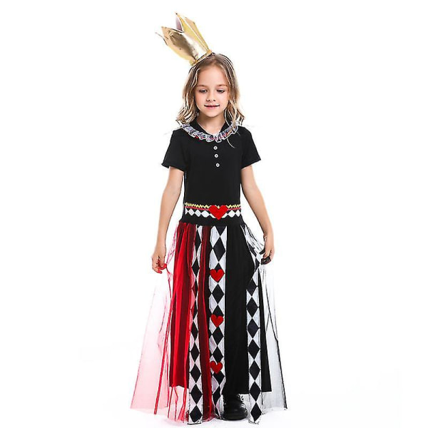 Halloween Costume Girls Fairy Tale Alice In Wonderland Cosplay Poker Queen Kostym Hög kvalitet M