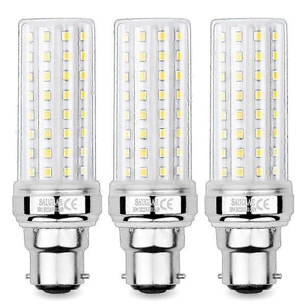 20W LED Majslys, 150W Ækvivalent Glødepære, 2300lm, 3000k Varmt Hvidt, B22 Bajonet Pærer, 3 Styk