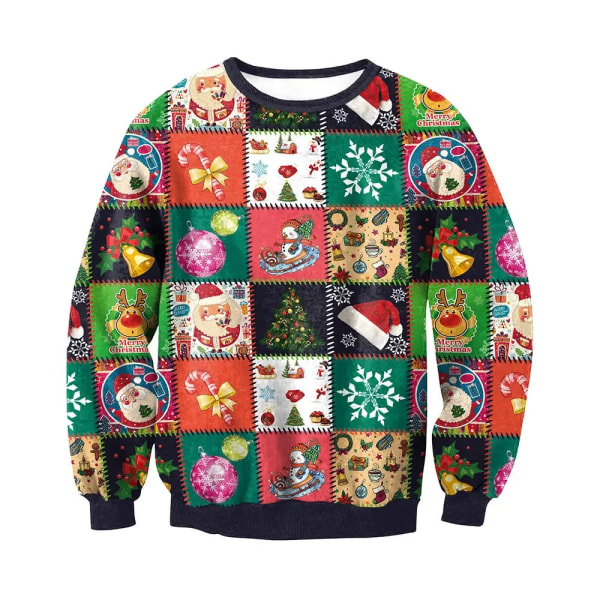 Ugly Christmas Genser Menn Dame Gensere 3D Morsom Søt trykt Julefest Julebursdag Gensere Unisex Gensere Topper style 2 3XL