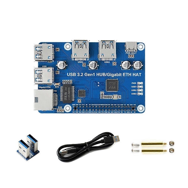 USB HUB -laajennuskortille USB 3.2 Gen1 HUB Gigabit ETH HAT -ohjainvapaa