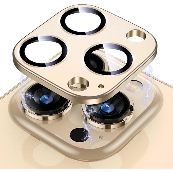 för iPhone 15 Pro Max/ 15 Ultra Kameralinsskydd 2st, Stark Adsorption Fallskydd Metallring Härdat Glas Bakre Kameraskärmskydd