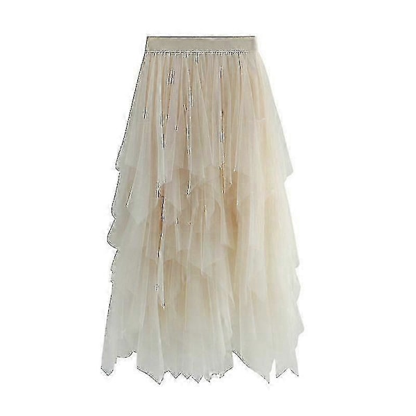 Dame Høj Talje Slank Tyl Nederdel Elastisk Talje Mesh Langt Stykke Nederdel Kjole (sort/hvid/Pink Mange Farver)#jxsm8063