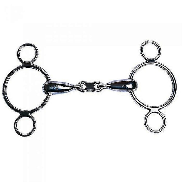 Rustfrit stål Fransk Link 2 Ring Dutch Gag Hestebid