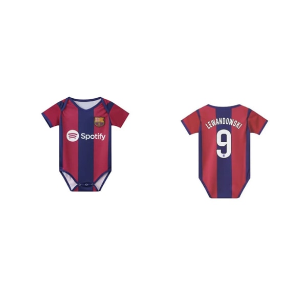 23-24 Baby jalkapallovaatteet nro 10 Miami Messi nro 7 Real Madrid Jersey BB-haalari, yksiosainen NO.9 LEWANDOWSKI Size 9 (6-12 months)