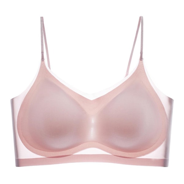 Naisten mukavat Ultra Thin Ice Silk Comfort hengittävät rintaliivit nostorintaliivit Plus koko Pink XL