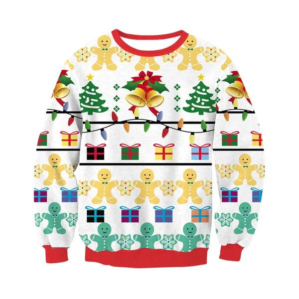 Ugly Christmas Genser Menn Dame Gensere 3D Morsom Søt trykt Julefest Julebursdag Gensere Unisex Gensere Topper style 1 5XL