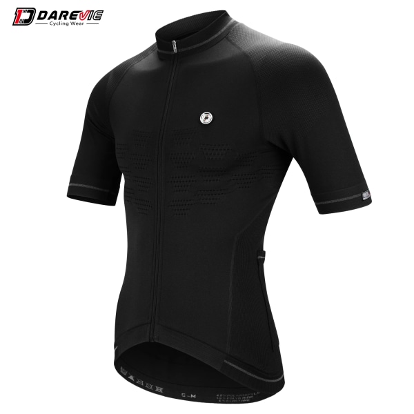 DAREVIE Cycling Jersey Compression Saumaton Pyöräilypaita Hengittävä nopeasti Kuivuva Mies Pyöräily Maillot Heijastava Unsex MTB Jersey Black S-M