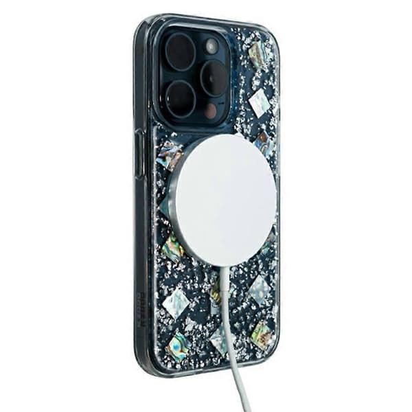 Blixt för iPhone 16 Pro Max-fodral med glänsande TPU+PC-telefonfodral med snäckskal Multicolor Blue