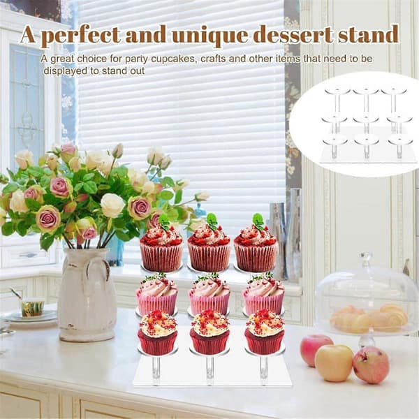 9 kolonner med akryl julepynt displaystativ for cupcakes, smykker, kosmetikk displaystativ
