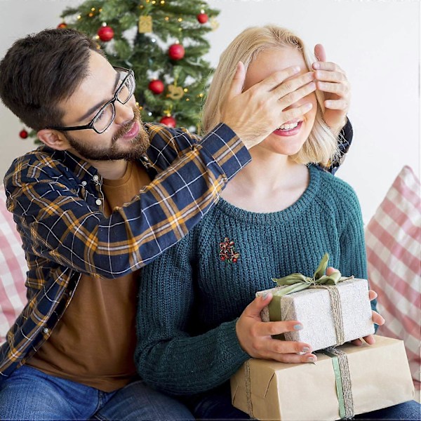 Julbroscher för kvinnor, flerfärgade strasskristaller emalj jul smycken present till flickor