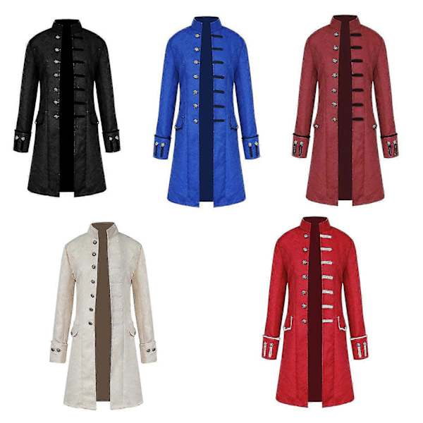 Herrejakke Mote Steampunk Retro Herreuniform Karneval Ståkrage Kostyme