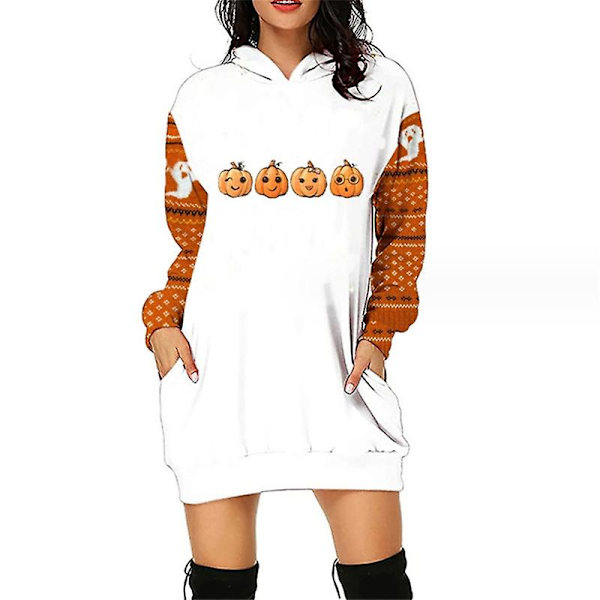 Halloween Mode Hættetrøjer Minikjole Til Kvinder Halloween Hocus Pocus Kostume Efterår Langærmet Hættekjole style 15 4XL