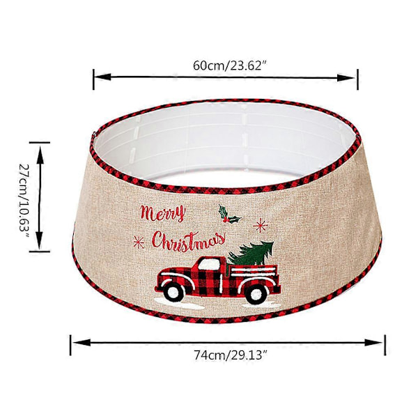 Glædelig Jul Træ Krave 78 cm Plaid Bil Juletræ Nederdel Ring Base Cover Hjem Vinter Ferie Nytårsdekorationer