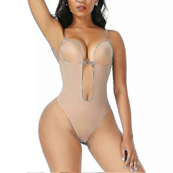 Rygglös Kroppsformare BH Kvinnor Djup V-ringning Kroppsformare Sömlös Tanga Osynlig Shapewear För Bröllop-xinhan