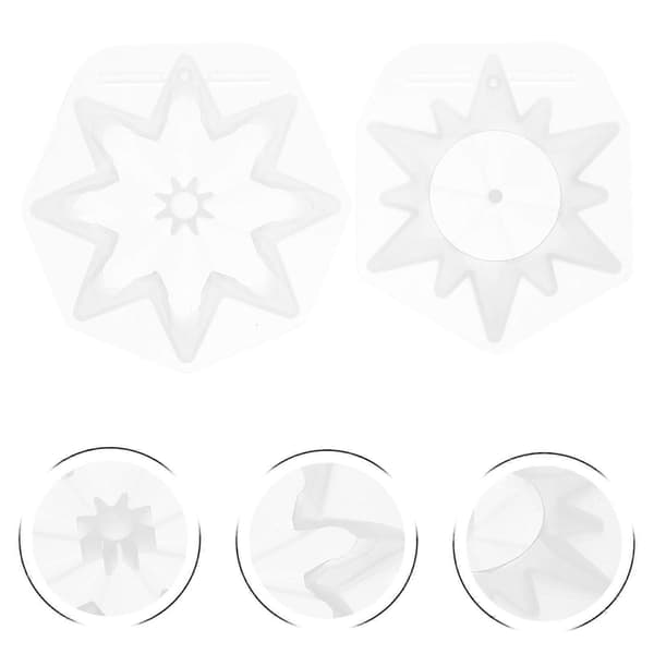 Hvit snøfnugg silikonform for DIY håndverk 2 stk epoksyform