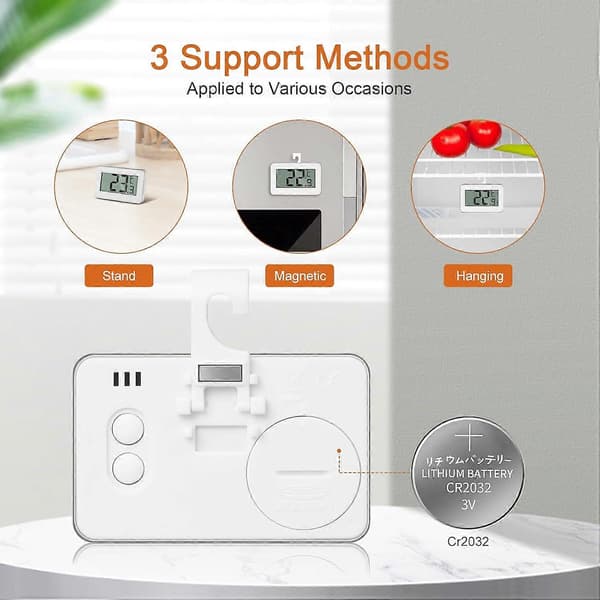 2 Mini Digitalt Termometer, Fryser Termometer, Digitalt Køleskabstermometer