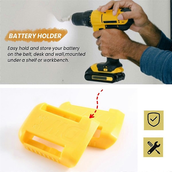 5 pakker batteriholder dokmonteringer til DeWalt 20V 60V batteri, vægpanel hylde bælteclips opbevaring eller