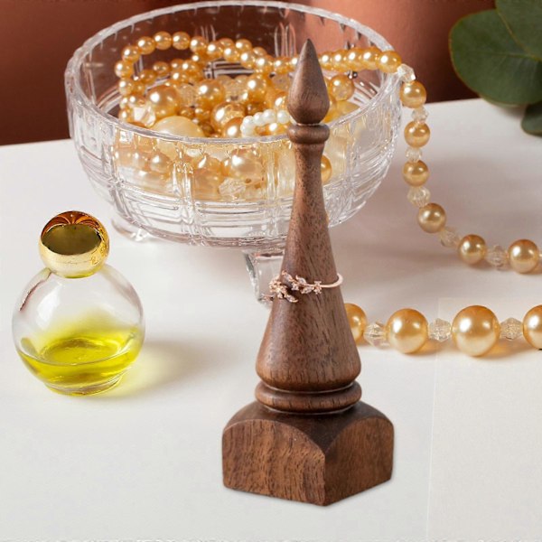 Ring Display Stand Fingerringe Holder Tårn Trækegle Ringe Holder Smykker Ring Display Holder til Gave Hjem Bordplader Shows
