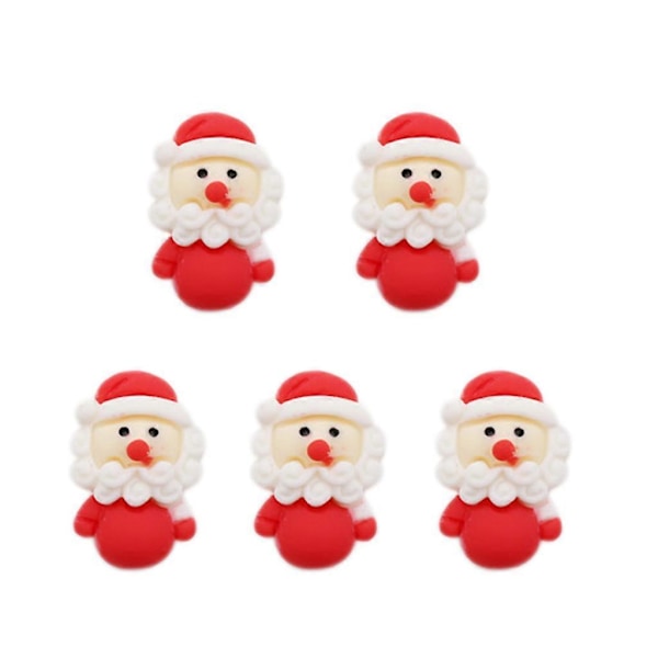 5 st Xmas 3D Nageldekorationer Nyår Manikyr Jul Nagelberlocker För Nagel