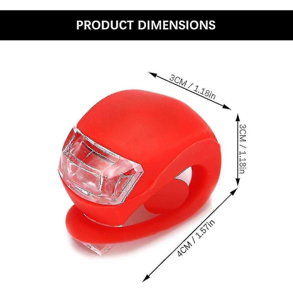 16/24 stk. LED Sykkellykt, Clip-On Sykkellykter, Front- og Bakre Silikon LED Sykkellyktsett, Vanntett Sykkel Frontlykt Baklykt Sikkerhet for Nattsykling