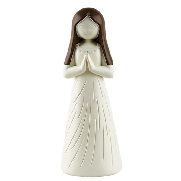 Engel Statue Figur Resin Ornament Hjem Skrivebord Pige Figur Bøn Kerub Skulptur til Jul Nytår Fødselsdagsfest Pejs