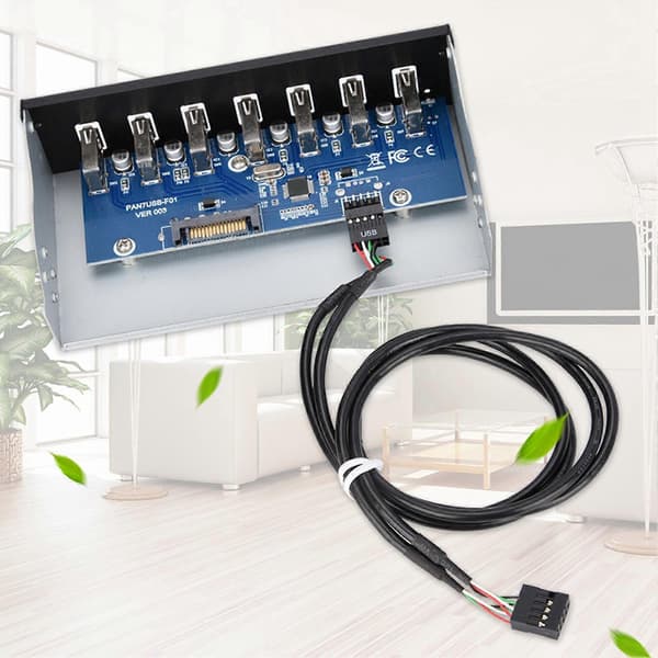 USB Hub Boks Panel 7 Port USB2.0 Tapfri Dataoverføring USB Hub Drive Panel