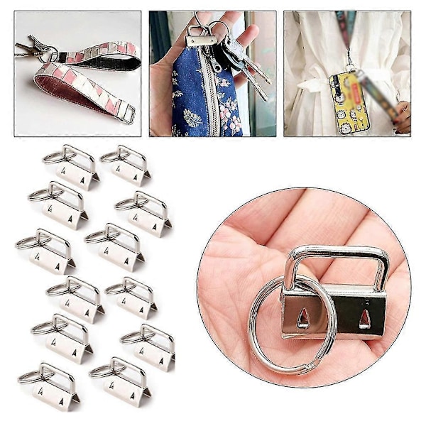 50 Stycken 2,5 cm Nyckelringsbeslag Set Med Delade Ringar Tänger Ändklämmor För Bagage Armband Klämma Snodd Nyckelring DIY Tillbehör