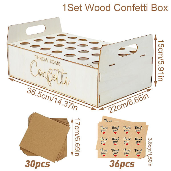 Bryllup Kraft papirbakke Konfetti kegle Stand Box Bakke til bryllup dekoration Blomster konfetti kegler Rustik bryllup papirholder Wood Confetti Set 3
