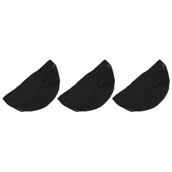 Svarta Peruknät i Mesh - 3 st Nylon Andningsbara Bekväma Elastiska